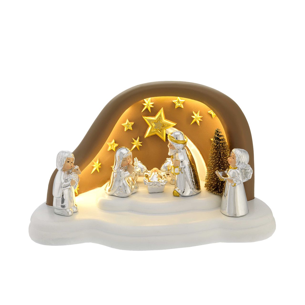 CAPANNA CON LED NUVOLA PICCOLA TORTORA + PRESEPE PROVENZALE 7 PZ
